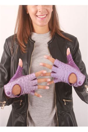 Guanti senza dita in pelle di struzzo Capri Gloves | CG312VIOLA